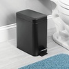 image:imagemDesign Small Modern 13 Gallon Rectangle Metal Lidded Step Trash Can Compact Garbage Bin with Removable Liner Bucket and Handle for Bathroom Kitchen Craft Room Office Garage  BlackBlack