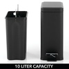 image:imagemDesign Small Modern 13 Gallon Rectangle Metal Lidded Step Trash Can Compact Garbage Bin with Removable Liner Bucket and Handle for Bathroom Kitchen Craft Room Office Garage  BlackBlack