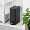 image:imagemDesign Small Modern 13 Gallon Rectangle Metal Lidded Step Trash Can Compact Garbage Bin with Removable Liner Bucket and Handle for Bathroom Kitchen Craft Room Office Garage  BlackBlack