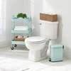image:imagemDesign Small Modern 13 Gallon Rectangle Metal Lidded Step Trash Can Compact Garbage Bin with Removable Liner Bucket and Handle for Bathroom Kitchen Craft Room Office Garage  BlackLight Mint Green