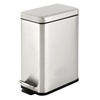 image:imagemDesign Small Modern 13 Gallon Rectangle Metal Lidded Step Trash Can Compact Garbage Bin with Removable Liner Bucket and Handle for Bathroom Kitchen Craft Room Office Garage  BlackBrushed