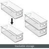 image:imagemDesign Small Plastic Nursery Storage Container Bins with Handles for Organization in Cabinet Closet or Cubby Shelves  Organizer for Baby Food Bibs Formula  Ligne Collection  2 Pack  Clear10 x 4 x 3 Pack of 2