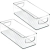 image:imagemDesign Small Plastic Nursery Storage Container Bins with Handles for Organization in Cabinet Closet or Cubby Shelves  Organizer for Baby Food Bibs Formula  Ligne Collection  2 Pack  Clear10 x 4 x 3 Pack of 2