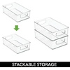 image:imagemDesign Small Plastic Nursery Storage Container Bins with Handles for Organization in Cabinet Closet or Cubby Shelves  Organizer for Baby Food Bibs Formula  Ligne Collection  2 Pack  Clear10 x 6 x 3 Pack of 1