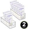image:imagemDesign Small Plastic Nursery Storage Container Bins with Handles for Organization in Cabinet Closet or Cubby Shelves  Organizer for Baby Food Bibs Formula  Ligne Collection  2 Pack  Clear10 x 4 x 3 Pack of 2