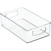 image:imagemDesign Small Plastic Nursery Storage Container Bins with Handles for Organization in Cabinet Closet or Cubby Shelves  Organizer for Baby Food Bibs Formula  Ligne Collection  2 Pack  Clear10 x 6 x 3 Pack of 1