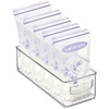 image:imagemDesign Small Plastic Nursery Storage Container Bins with Handles for Organization in Cabinet Closet or Cubby Shelves  Organizer for Baby Food Bibs Formula  Ligne Collection  2 Pack  Clear10 x 4 x 3 Pack of 2