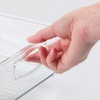 image:imagemDesign Small Plastic Nursery Storage Container Bins with Handles for Organization in Cabinet Closet or Cubby Shelves  Organizer for Baby Food Bibs Formula  Ligne Collection  2 Pack  Clear10 x 6 x 3 Pack of 1