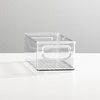 image:imagemDesign Small Plastic Nursery Storage Container Bins with Handles for Organization in Cabinet Closet or Cubby Shelves  Organizer for Baby Food Bibs Formula  Ligne Collection  2 Pack  Clear10 x 4 x 3 Pack of 2