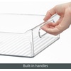 image:imagemDesign Small Plastic Nursery Storage Container Bins with Handles for Organization in Pantry Cabinet Closet or Cubby Shelves  Organizer for Baby Food Bibs Formula and Burp Cloths  6 Pack Clear
