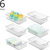 image:imagemDesign Small Plastic Nursery Storage Container Bins with Handles for Organization in Pantry Cabinet Closet or Cubby Shelves  Organizer for Baby Food Bibs Formula and Burp Cloths  6 Pack Clear