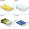 image:imagemDesign Small Plastic Nursery Storage Container Bins with Handles for Organization in Pantry Cabinet Closet or Cubby Shelves  Organizer for Baby Food Bibs Formula and Burp Cloths  6 Pack Clear