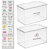 image:imagemDesign Small Plastic Stackable Lidded Craft Storage Box  Stacking Container Bin Tubs with Labels for Hobby Crafts and Organizing Art Supplies  2 Bins  32 Printed Labels  Clear