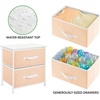 image:imagemDesign Small Storage Dresser EndSide Table Night Stand with 2 Removable Fabric Drawers  Organizer for Bedroom Living Room Closet  Hold Clothes Linens Accessories Jane Collection PeachWhite