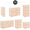 image:imagemDesign Small Storage Dresser EndSide Table Night Stand with 2 Removable Fabric Drawers  Organizer for Bedroom Living Room Closet  Hold Clothes Linens Accessories Jane Collection PeachWhite