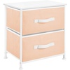 image:imagemDesign Small Storage Dresser EndSide Table Night Stand with 2 Removable Fabric Drawers  Organizer for Bedroom Living Room Closet  Hold Clothes Linens Accessories Jane Collection PeachWhite