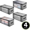 image:imagemDesign Soft Fabric Closet Storage Organizer Zipper Bag with EasyView Front and Side Windows and Pull Handle for Bedroom Hallway Entryway Nursery Closets 4 Pack  Charcoal GrayBlack