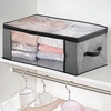 image:imagemDesign Soft Fabric Closet Storage Organizer Zipper Bag with EasyView Front and Side Windows and Pull Handle for Bedroom Hallway Entryway Nursery Closets 4 Pack  Charcoal GrayBlack