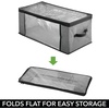 image:imagemDesign Soft Fabric Closet Storage Organizer Zipper Bag with EasyView Front and Side Windows and Pull Handle for Bedroom Hallway Entryway Nursery Closets 4 Pack  Charcoal GrayBlack