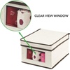 image:imagemDesign Soft Fabric Stackable Closet Storage Organizer Box with Clear Window and Attached Hinged Lid for Bedroom Hallway Entryway Closets 2 Pack  CreamEspresso Brown