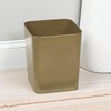 image:imagemDesign Square ShatterResistant Plastic Small Trash Can Wastebasket Garbage Container Bin for Bathrooms Powder Rooms Kitchens Home Offices  Soft Brass FinishSoft Brass