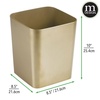 image:imagemDesign Square ShatterResistant Plastic Small Trash Can Wastebasket Garbage Container Bin for Bathrooms Powder Rooms Kitchens Home Offices  Soft Brass FinishSoft Brass