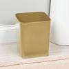 image:imagemDesign Square ShatterResistant Plastic Small Trash Can Wastebasket Garbage Container Bin for Bathrooms Powder Rooms Kitchens Home Offices  Soft Brass FinishSoft Brass