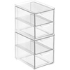 image:imagemDesign Stackable Storage Containers Box with 2 PullOut Drawers  Stacking Plastic Drawer Bins for Closet Organization Linen Coat Bedroom or Entryway Closets  Lumiere Collection  2 Pack  Clear