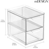 image:imagemDesign Stackable Storage Containers Box with 2 PullOut Drawers  Stacking Plastic Drawer Bins for Closet Organization Linen Coat Bedroom or Entryway Closets  Lumiere Collection  2 Pack  Clear