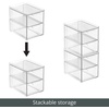 image:imagemDesign Stackable Storage Containers Box with 2 PullOut Drawers  Stacking Plastic Drawer Bins for Closet Organization Linen Coat Bedroom or Entryway Closets  Lumiere Collection  2 Pack  Clear