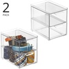 image:imagemDesign Stackable Storage Containers Box with 2 PullOut Drawers  Stacking Plastic Drawer Bins for Closet Organization Linen Coat Bedroom or Entryway Closets  Lumiere Collection  2 Pack  Clear