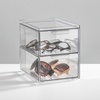 image:imagemDesign Stackable Storage Containers Box with 2 PullOut Drawers  Stacking Plastic Drawer Bins for Closet Organization Linen Coat Bedroom or Entryway Closets  Lumiere Collection  2 Pack  Clear