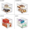 image:imagemDesign Stackable Storage Containers Box with 2 PullOut Drawers  Stacking Plastic Drawer Bins for Closet Organization Linen Coat Bedroom or Entryway Closets  Lumiere Collection  2 Pack  Clear