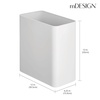 image:imagemDesign Stainless Steel Slim Rectangular Modern Metal 26 Gallon10 Liter Trash Can Wastebasket Garbage Container Bin for Bathroom Bedroom Kitchen Home Office Holds Waste Recycling  Soft BrassWhite