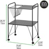 image:imagemDesign Steel 2Tier Rolling Utility Cart with Wire Storage Basket Metal Frame Stand with Fully Rotating Wheels for Kitchen Living Room Office Garage Laundry Room or Bedroom  Matte Black