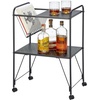 image:imagemDesign Steel 2Tier Rolling Utility Cart with Wire Storage Basket Metal Frame Stand with Fully Rotating Wheels for Kitchen Living Room Office Garage Laundry Room or Bedroom  Matte Black