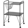 image:imagemDesign Steel 2Tier Rolling Utility Cart with Wire Storage Basket Metal Frame Stand with Fully Rotating Wheels for Kitchen Living Room Office Garage Laundry Room or Bedroom  Matte Black