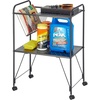 image:imagemDesign Steel 2Tier Rolling Utility Cart with Wire Storage Basket Metal Frame Stand with Fully Rotating Wheels for Kitchen Living Room Office Garage Laundry Room or Bedroom  Matte Black