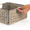 image:imagemDesign Storage Box in Set of 2  Braided Water Hyacinth Basket  Ideal Storage Accessory for Organization in a Shelf  Grey