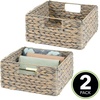 image:imagemDesign Storage Box in Set of 2  Braided Water Hyacinth Basket  Ideal Storage Accessory for Organization in a Shelf  Grey