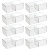 image:imagemDesign Storage Box with 2 Compartments  Practical Clothing Storage Box for The Bedroom  Makeup Accessories and Clothes Organiser  Set of 8  Clear