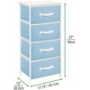 image:imagemDesign Tall Dresser Storage Tower Stand with 4 Removable Fabric Drawers  Steel Frame Wood Top Organizer for Bedroom Entryway Closet  Jane Collection  Carolina BlueWhite