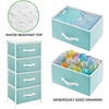 image:imagemDesign Tall Dresser Storage Tower Stand with 4 Removable Fabric Drawers  Steel Frame Wood Top Organizer for Bedroom Entryway Closet  Jane Collection  Turquoise BlueWhite