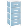 image:imagemDesign Tall Dresser Storage Tower Stand with 4 Removable Fabric Drawers  Steel Frame Wood Top Organizer for Bedroom Entryway Closet  Jane Collection  Carolina BlueWhite