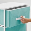 image:imagemDesign Tall Dresser Storage Tower Stand with 4 Removable Fabric Drawers  Steel Frame Wood Top Organizer for Bedroom Entryway Closet  Jane Collection  Turquoise BlueWhite