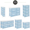 image:imagemDesign Tall Dresser Storage Tower Stand with 4 Removable Fabric Drawers  Steel Frame Wood Top Organizer for Bedroom Entryway Closet  Jane Collection  Carolina BlueWhite