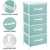 image:imagemDesign Tall Dresser Storage Tower Stand with 4 Removable Fabric Drawers  Steel Frame Wood Top Organizer for Bedroom Entryway Closet  Jane Collection  Turquoise BlueWhite
