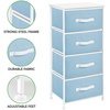 image:imagemDesign Tall Dresser Storage Tower Stand with 4 Removable Fabric Drawers  Steel Frame Wood Top Organizer for Bedroom Entryway Closet  Jane Collection  Carolina BlueWhite