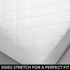 image:imagemDesign Twin Size Quilted Mattress Pad Cover  Soft Box Stitched Bed Topper Secure Fitted 14 Deep Pocket  Vinyl Free Machine Washable  Optic White