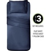image:imagemDesign Twin XL Size Superfine Brushed Microfiber Sheet Set  3 Pieces  Extra Soft Bed Sheets and Pillowcase  Easy Fit Deep Pockets  Wrinkle Resistant Comfortable amp Breathable  Navy